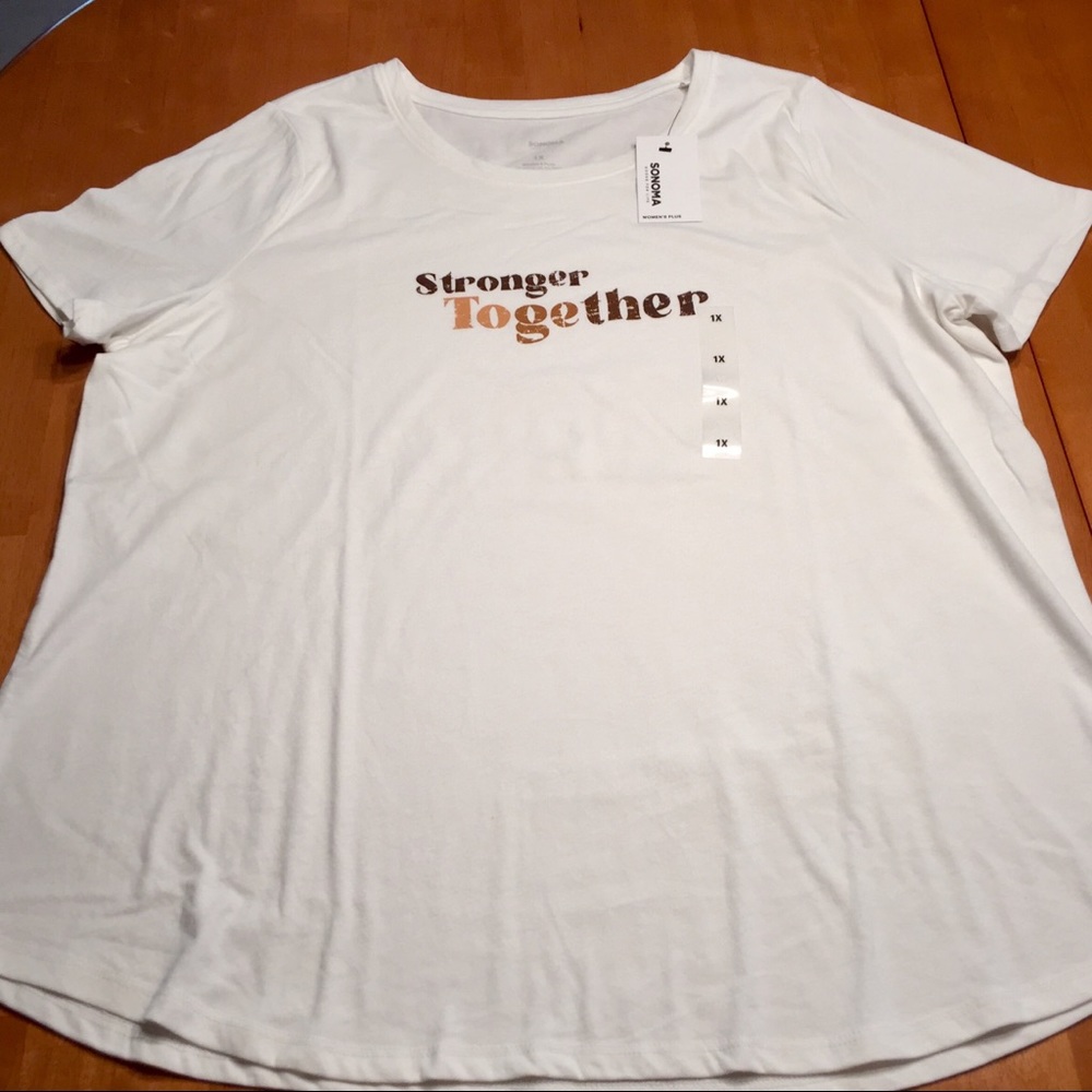 Sonoma Graphic Tee White STRONGER TOGETHER 1X ❤️